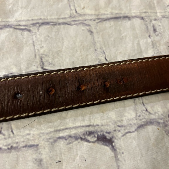 LAUREN RALPH LAUREN MENS BROWN LEATHER VINTAGE RUSTIC WITH STITCHING BELT 44 - Picture 11 of 13